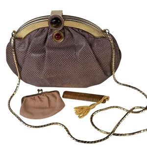 Vintage Judith Leiber Lizard Skin Crossbody Clutch